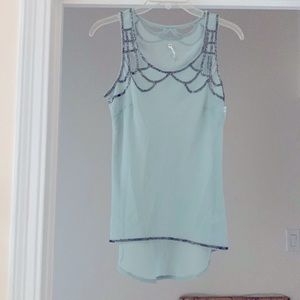 Willow and clay top - beading on top (NEW!!) light sea green size xs